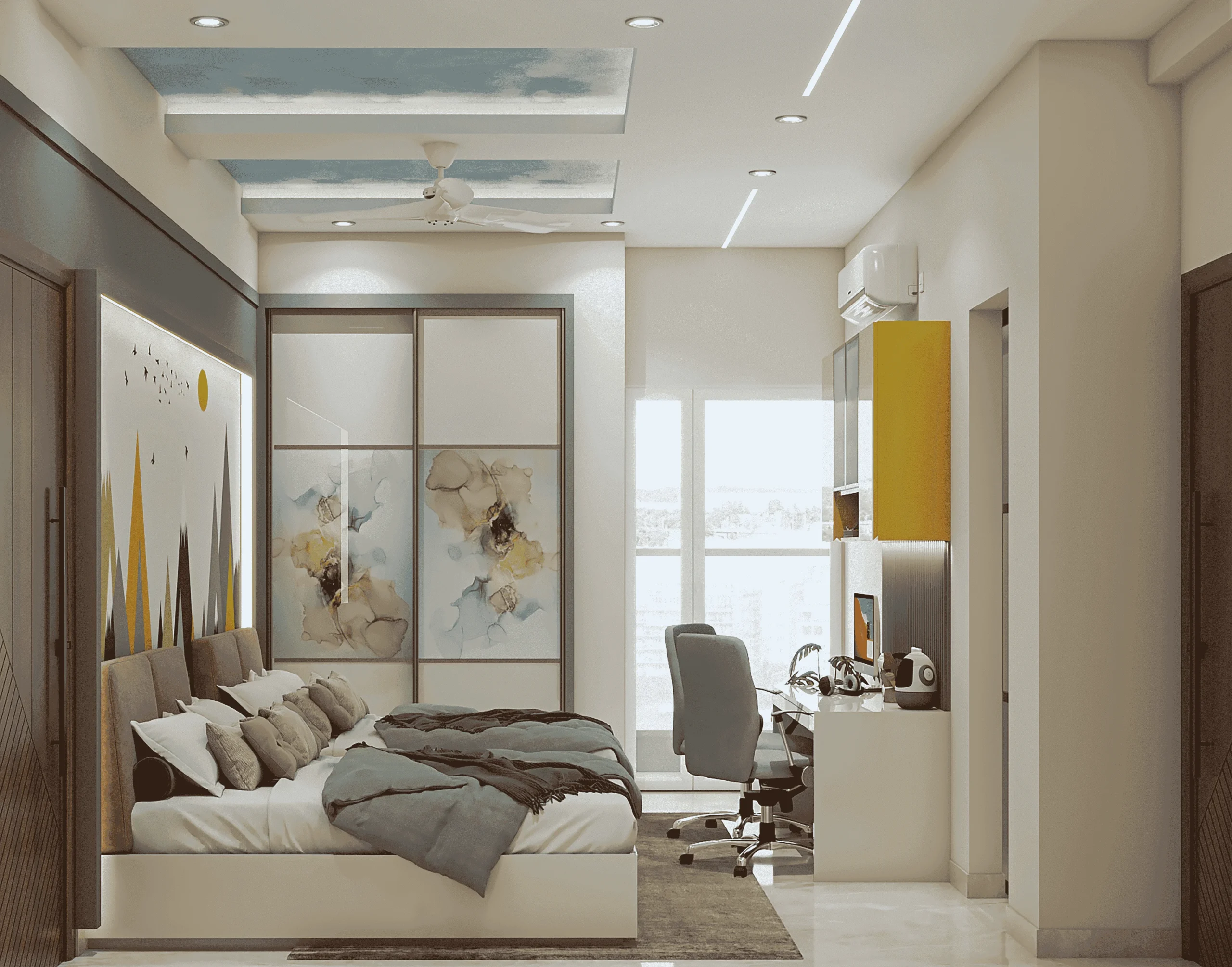 Designing a Bedroom with Multiple Function Areas