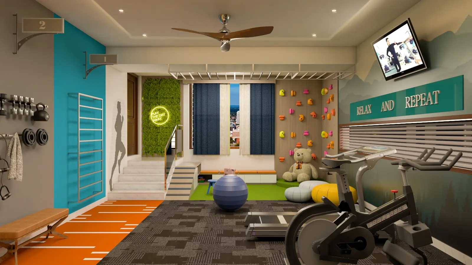 gym room interiors in bangalore