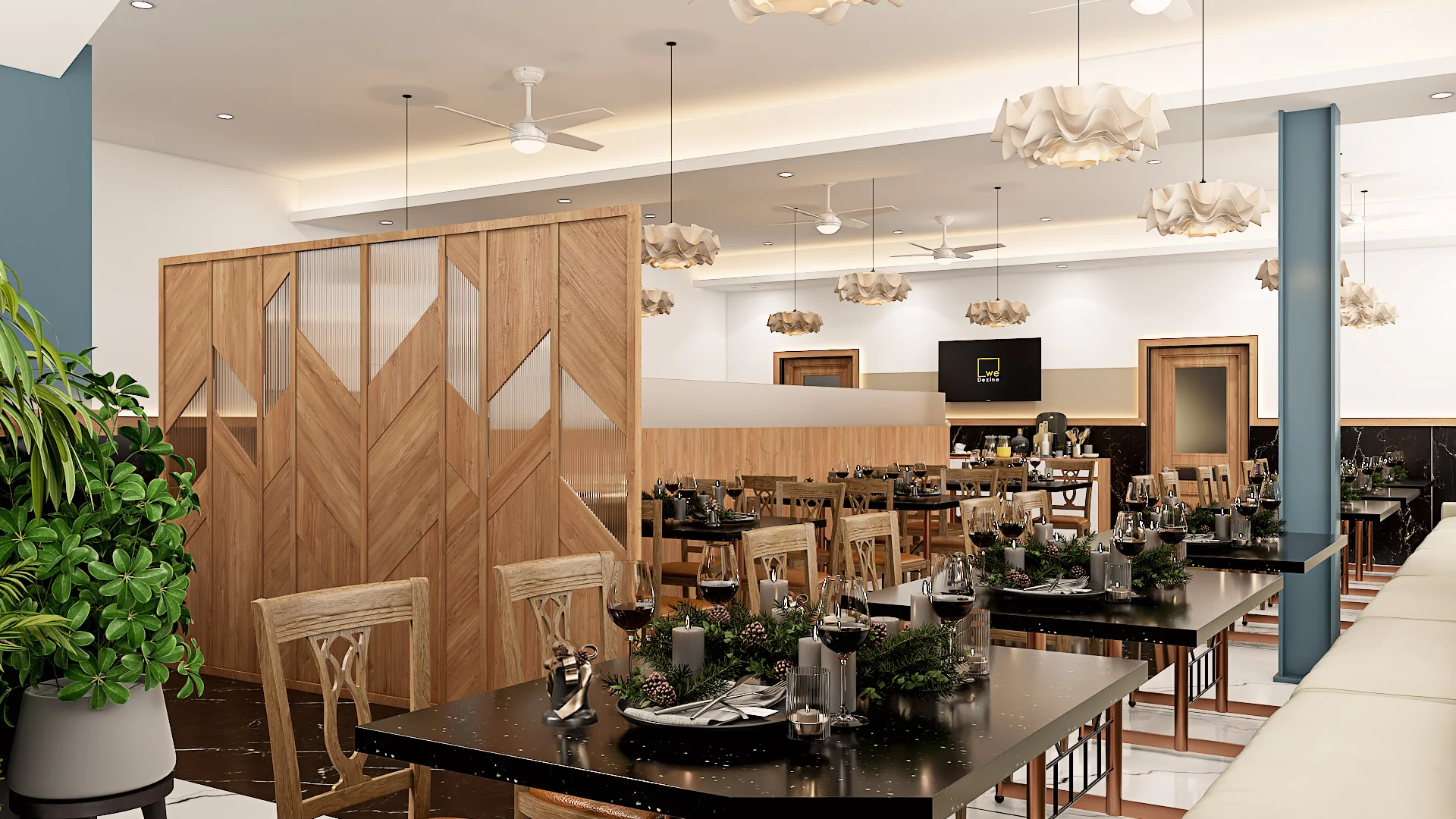 Residential Interior Designers Bangalore creating cozy, stylish restaurant interiors.