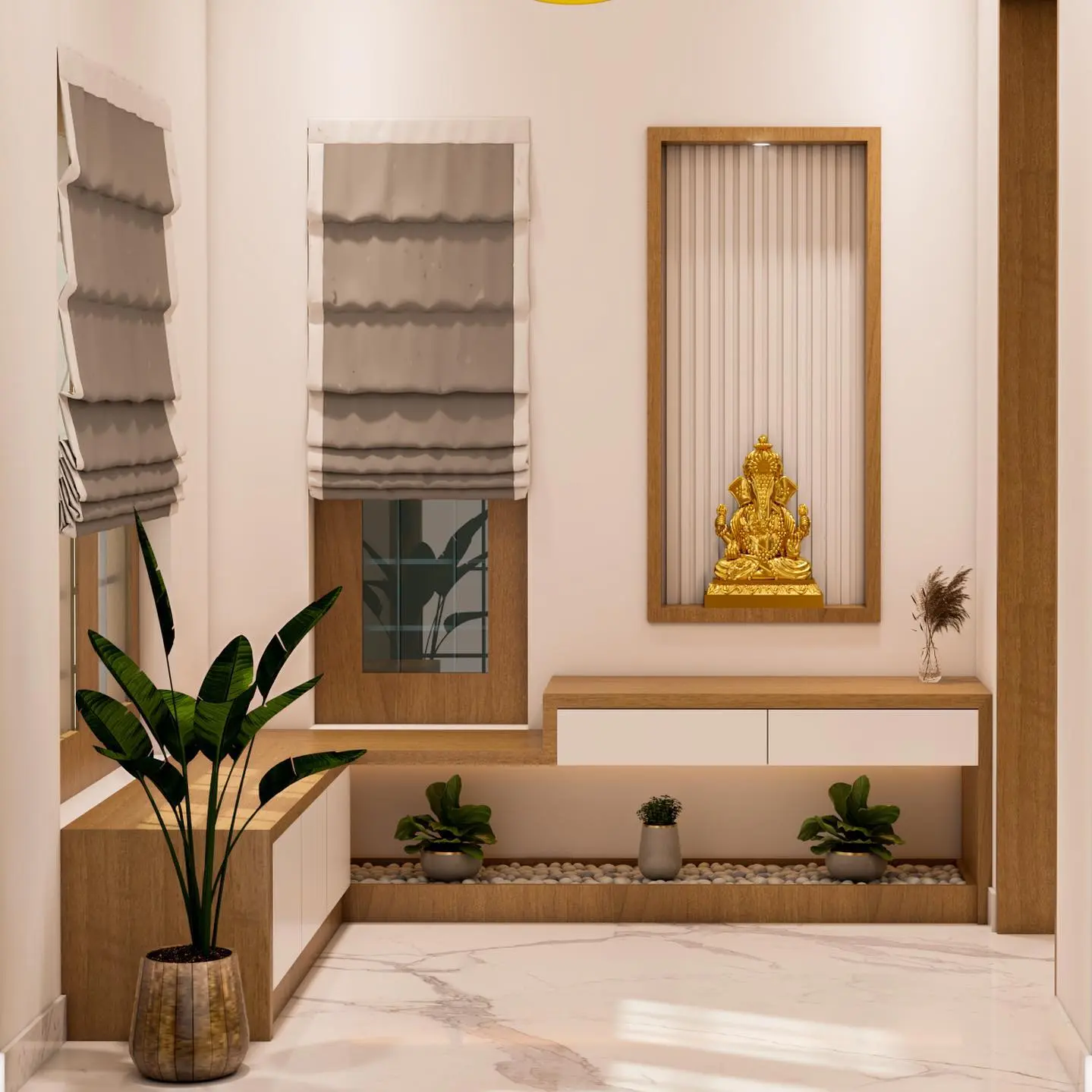 Luxury home entrance designed with smart storage solutions