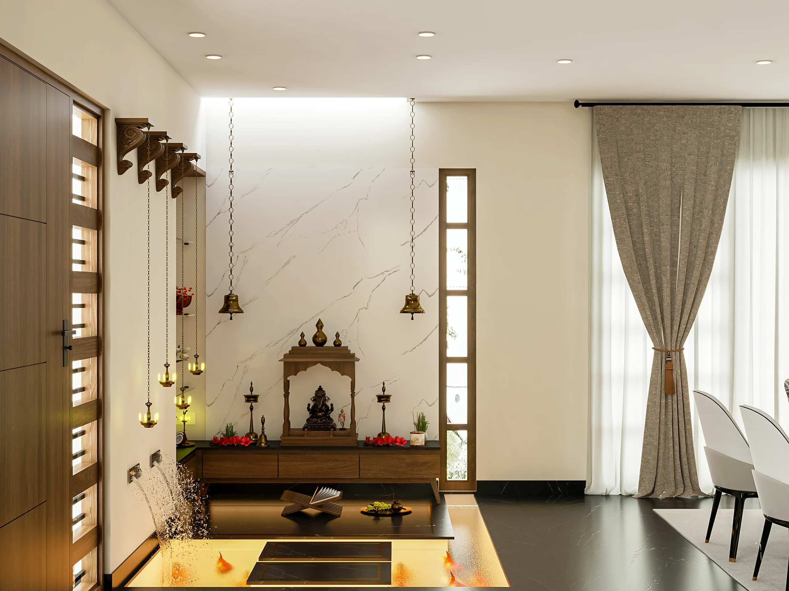 Pooja room design by best home interiors Bangalore – WeDezine Studio