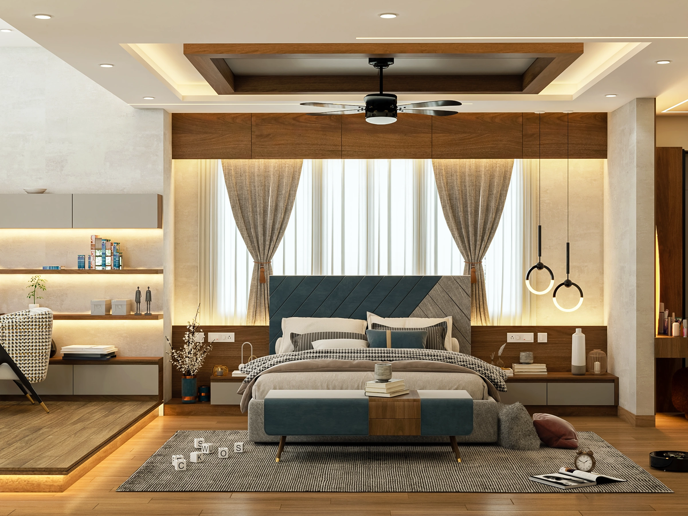 Luxury bedroom designed by premium Interior Design Services in Bangalore