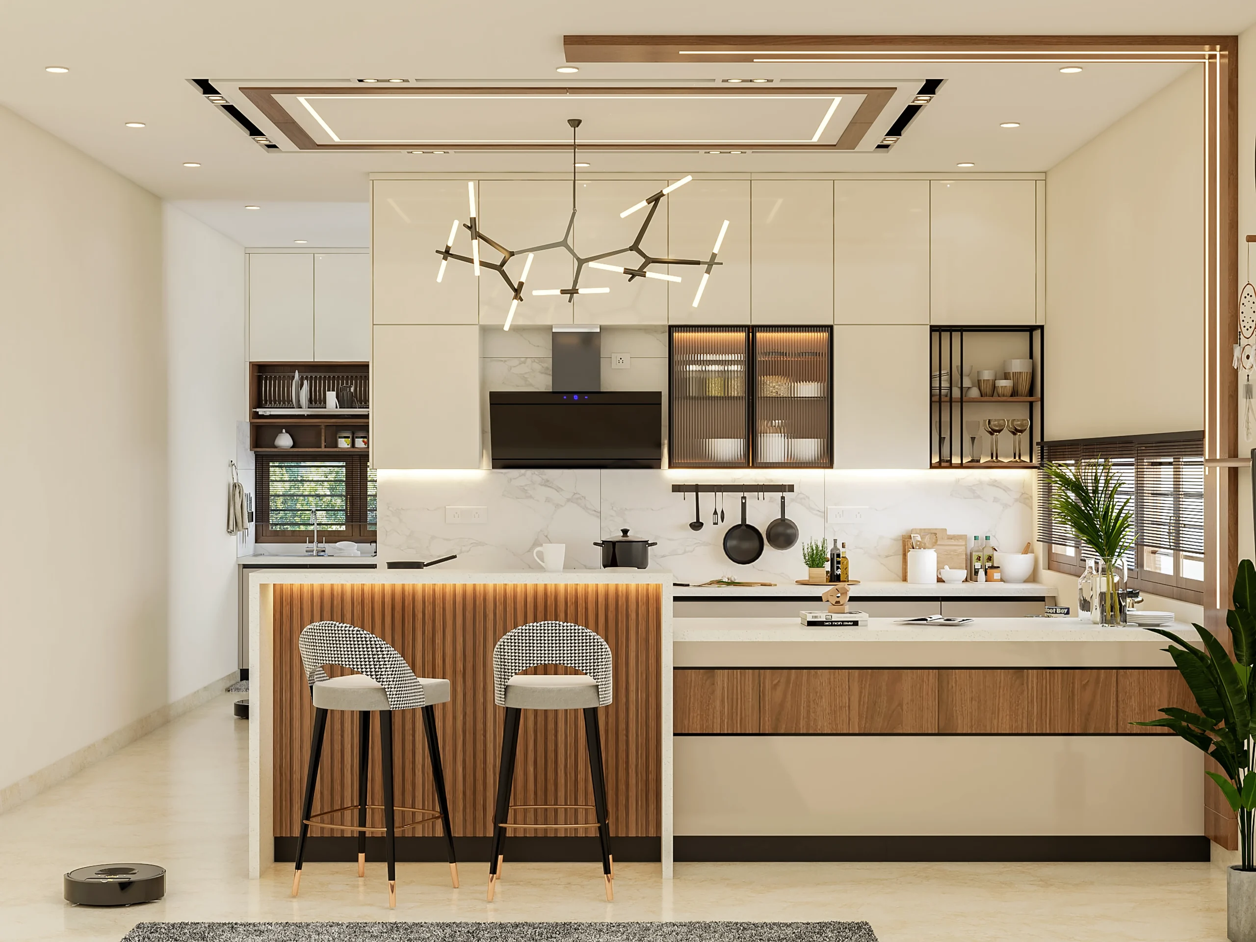 Kitchen interior design Shivamoga by WeDezine Studio with modern modular cabinets