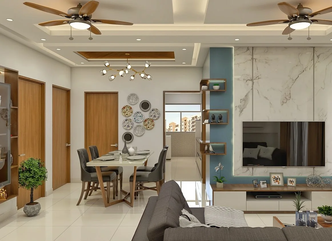 House design Shivamoga with modern living and dining interiors by WeDezine Studio