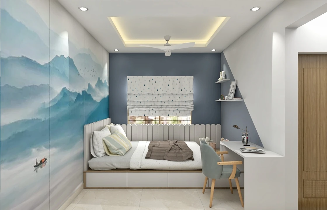 Zen-inspired home design in Shivamogga with natural light and minimal decor.