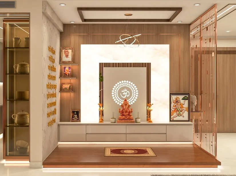 Best interior designers in Bangalore creating modern pooja room interiors