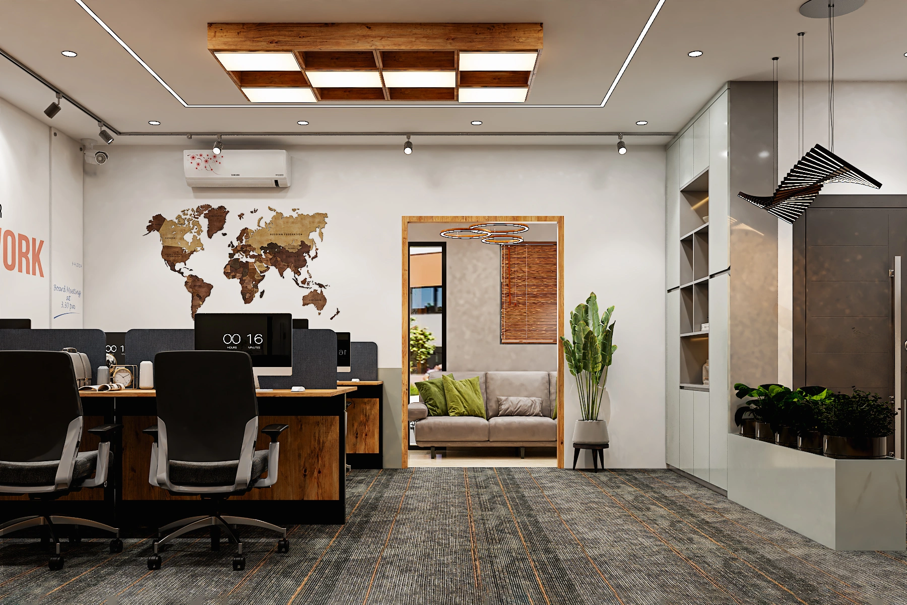 Office interior designed by WeDezine Studio with Interior Services in Shivamoga.