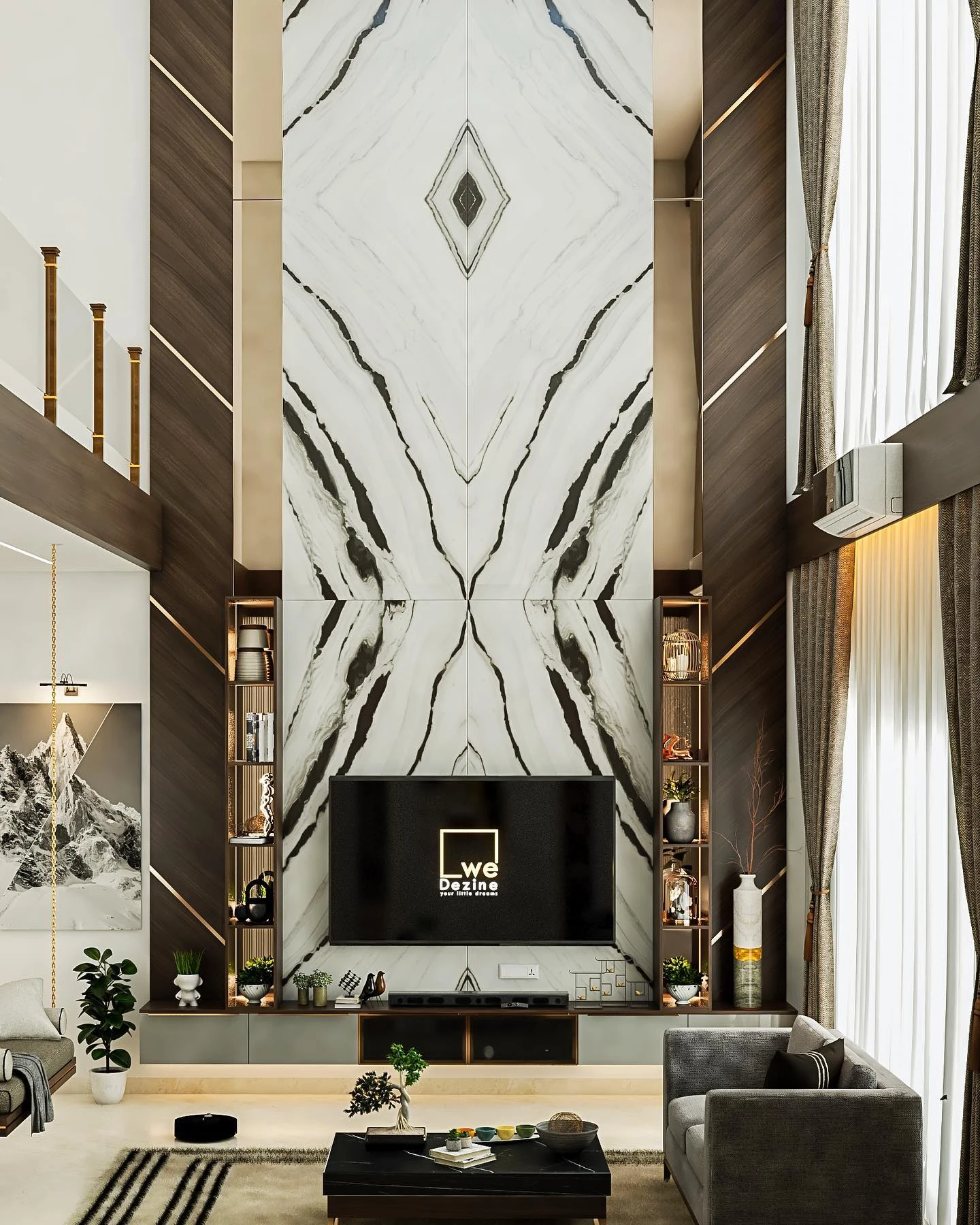 Modern living room design with marble wall and sofa showcasing best home interiors Shivamoga