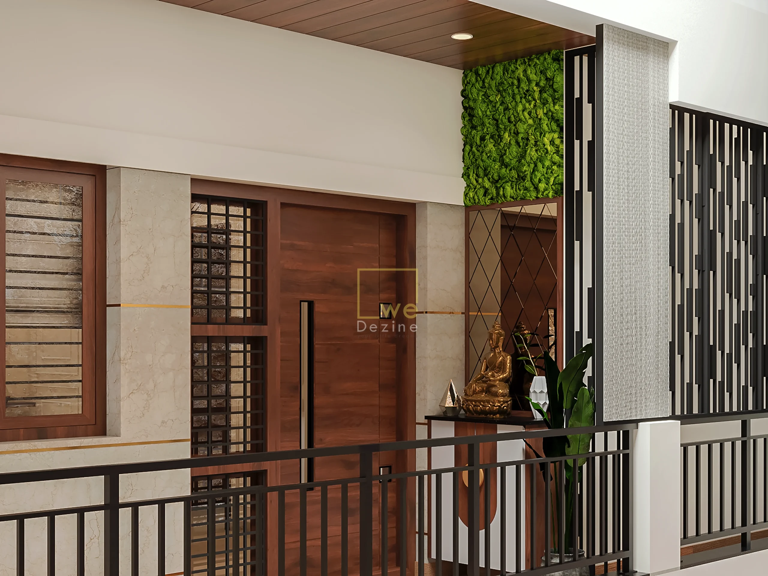 Modern foyer and corridor design by interior design company in Shivamoga