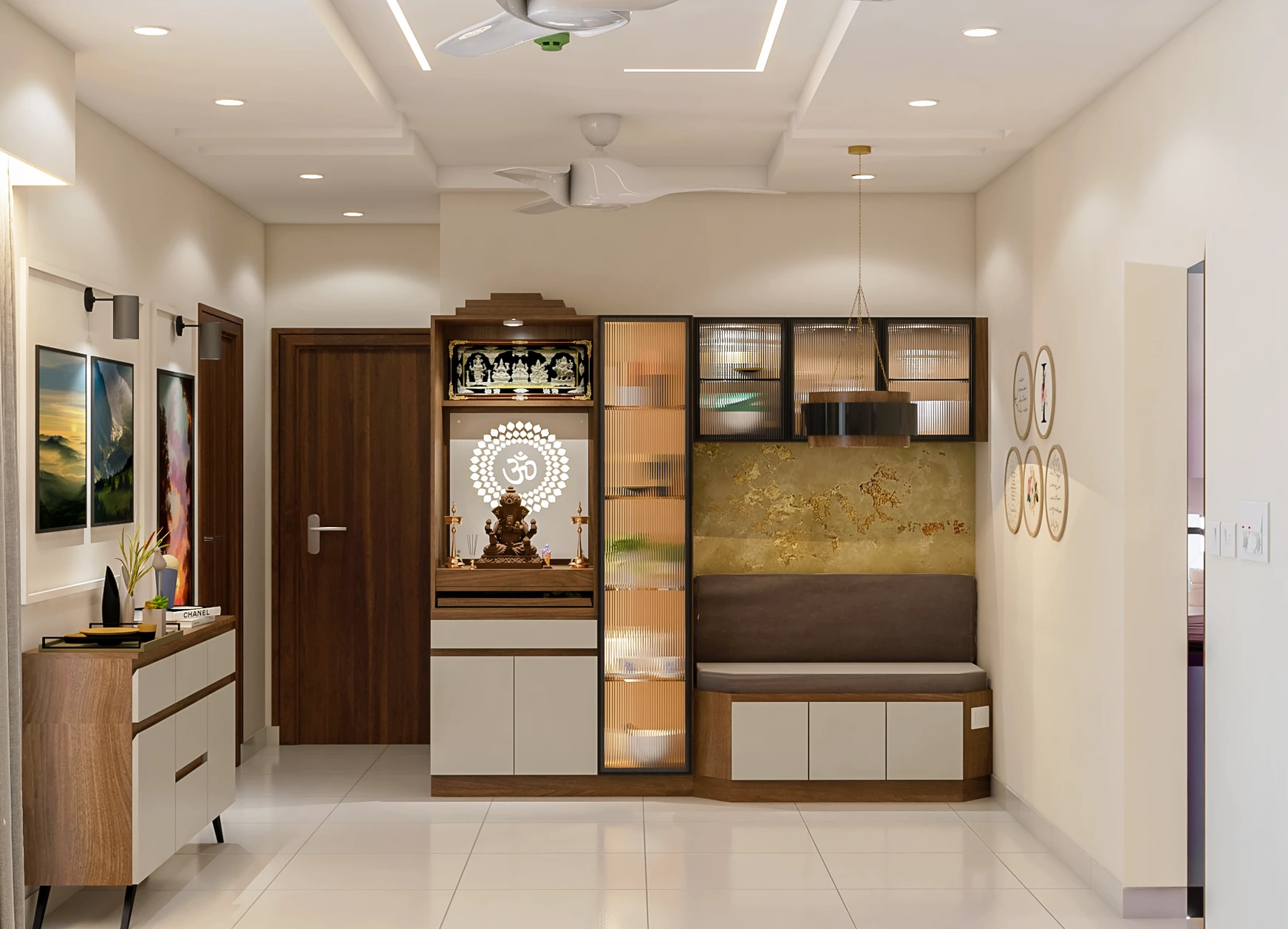 Modern living and dining interior by Best Interior Designers in Bangalore – WeDezine Studio.