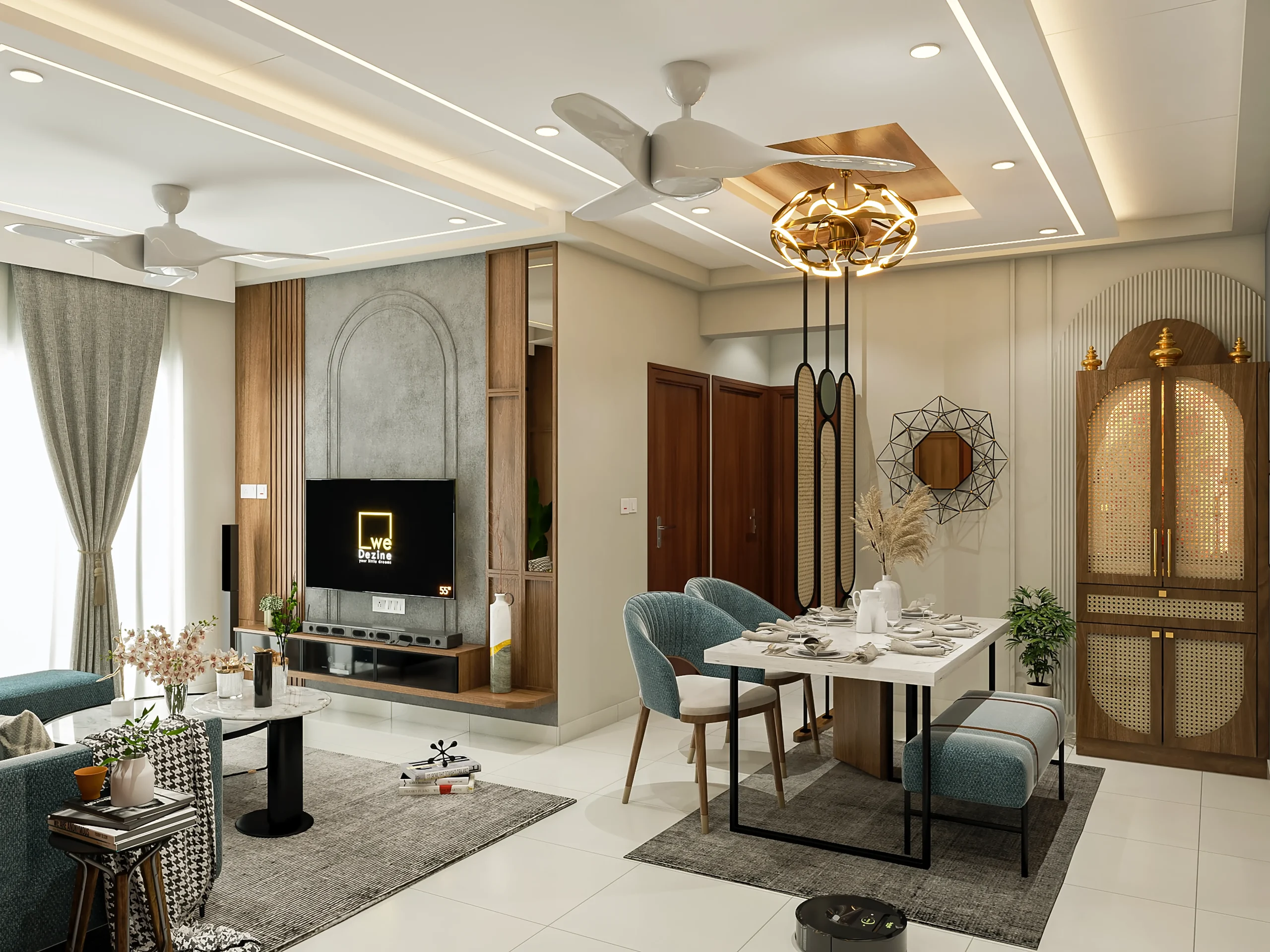 Home interior designers in Bangalore creating a cost-effective modern living room design