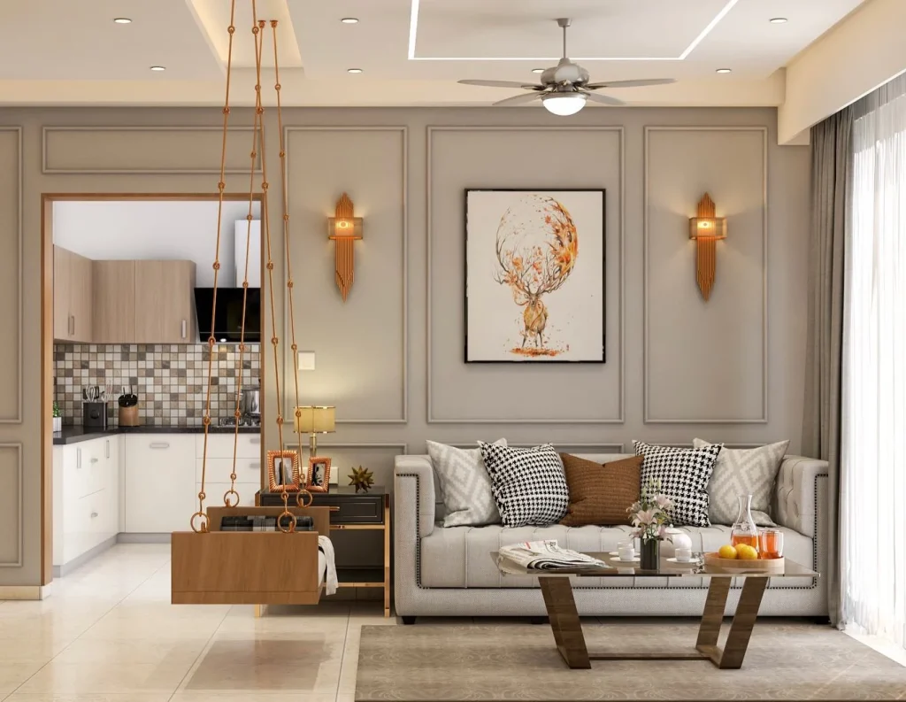 Living Room Interior Design Bangalore with elegant modern décor