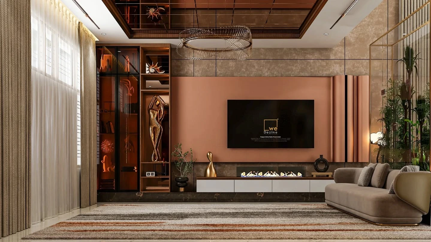 Luxury living room Home Design Shivamoga by WeDezine Studio.