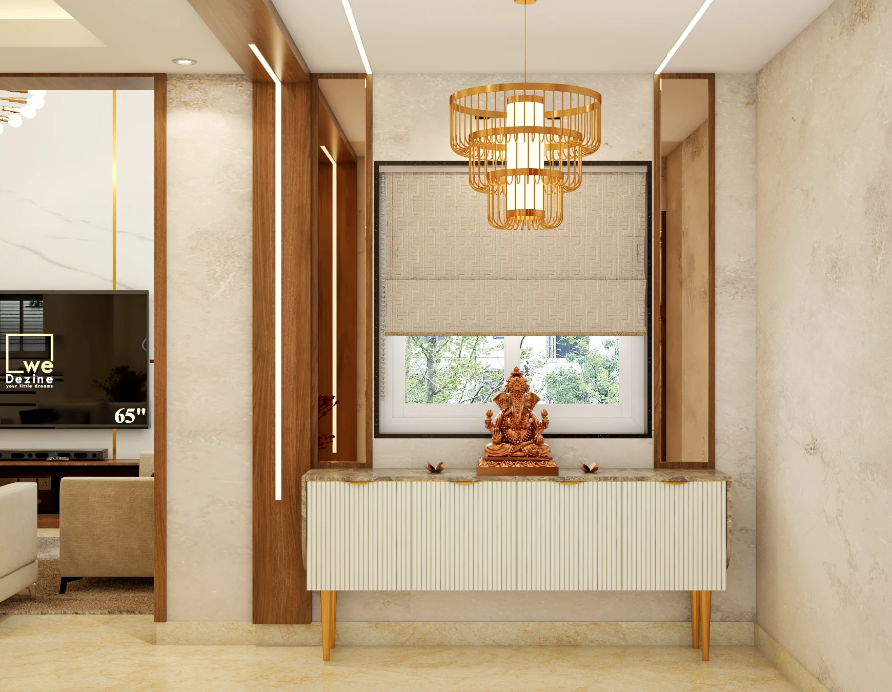 Modern serene home interior with soft textures and lighting by Best Interior Design in Bangalore