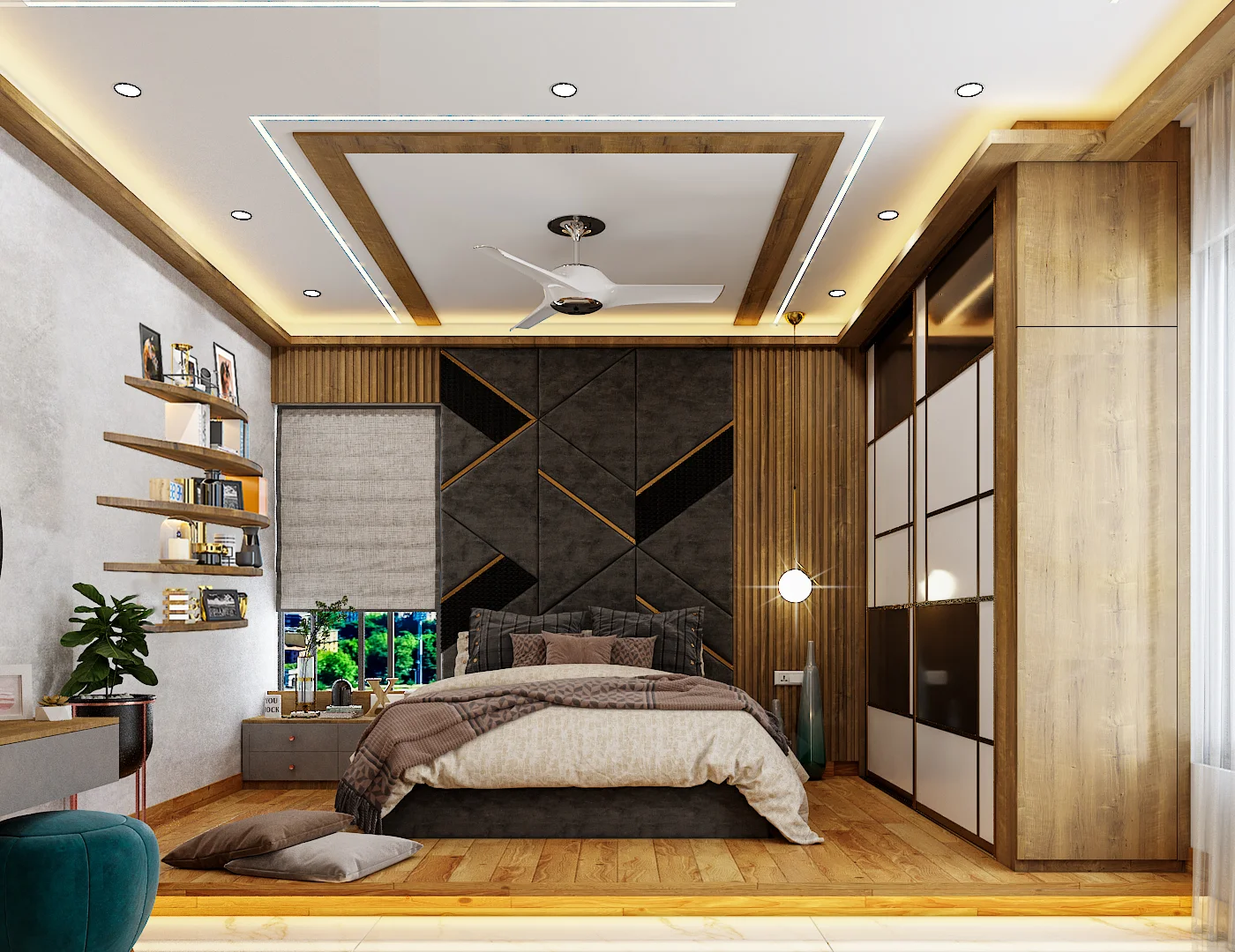 Modern luxury bedroom by Interior Design Services in Bangalore | WeDezine Studio