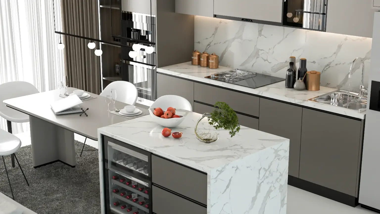 Modern kitchen interior designed by WeDezine Studio, a leading Interior Design Company in Bangalore.