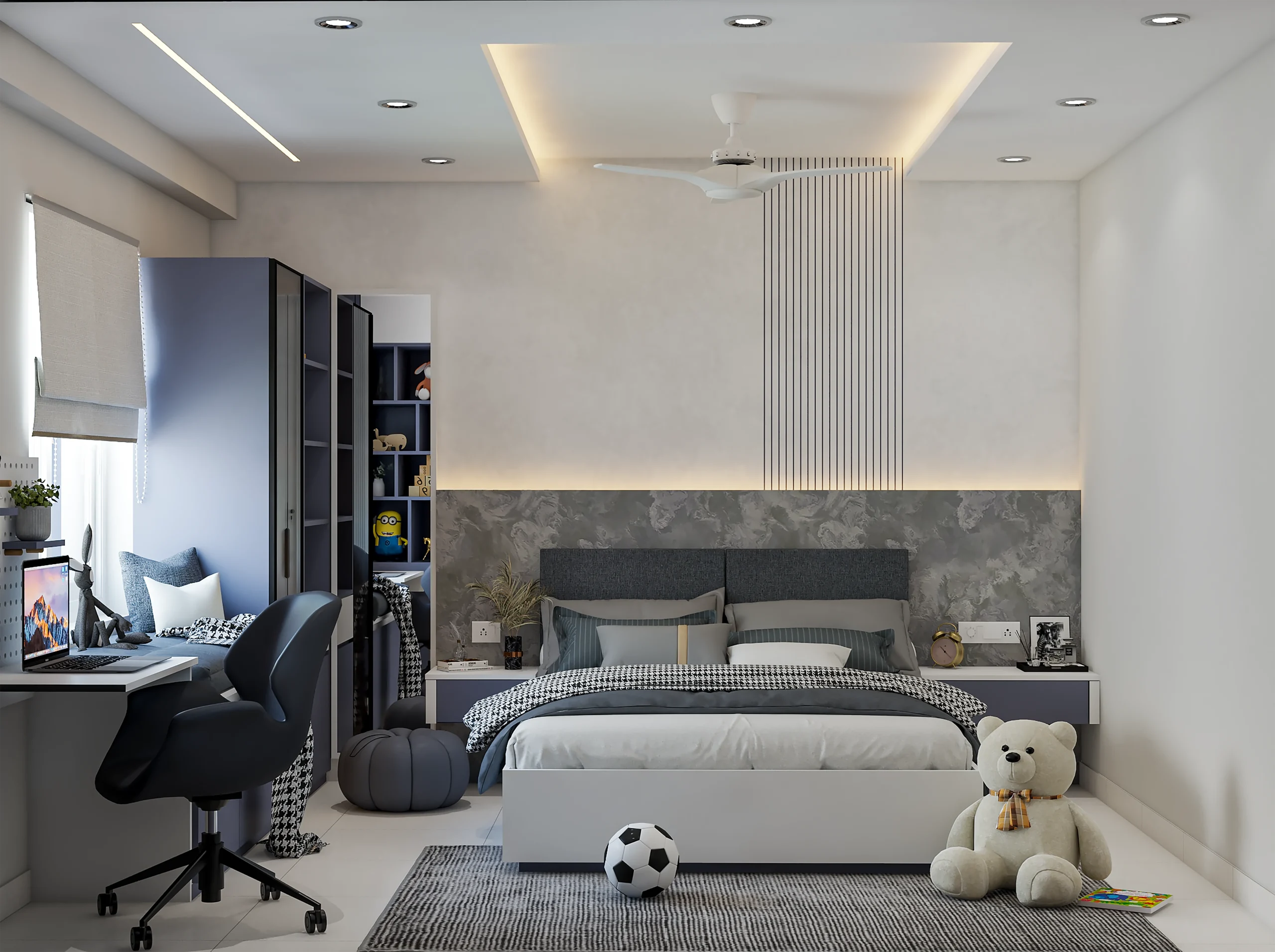 Luxury bedroom interior by Luxury Interior Designers in Shivamoga.