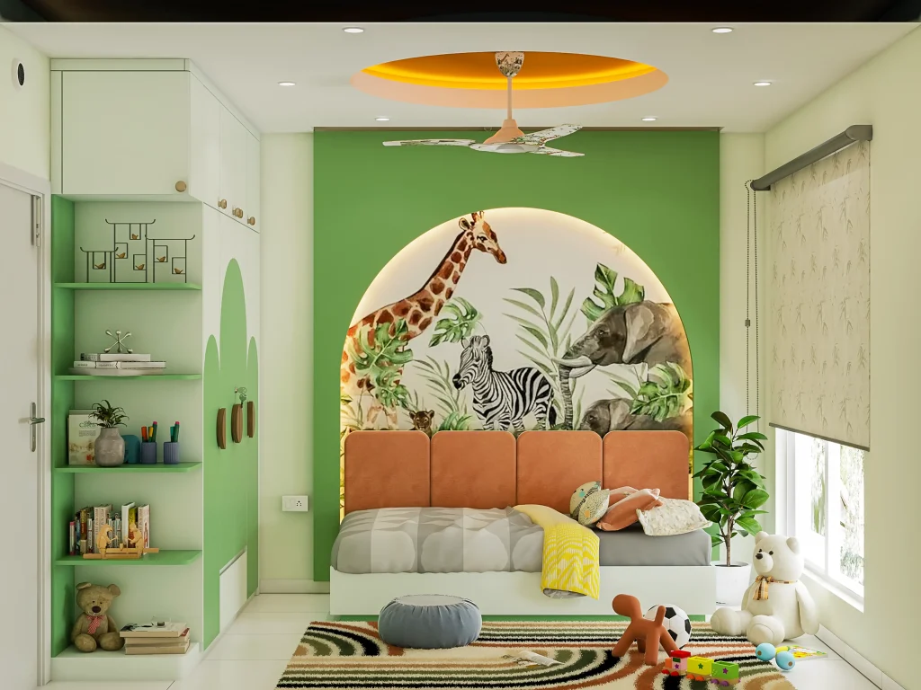 Kids bedroom interior in Shivamoga by WeDezine Studio.