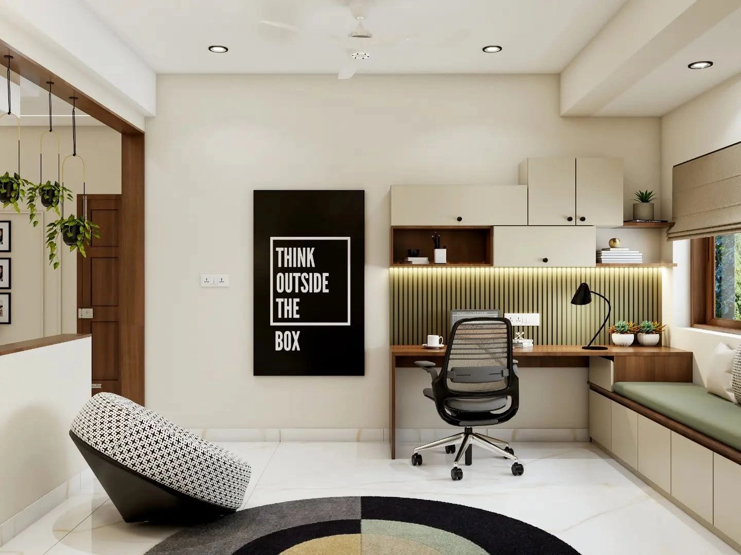 Modern home office designed by an Interior Design Company in Shimoga