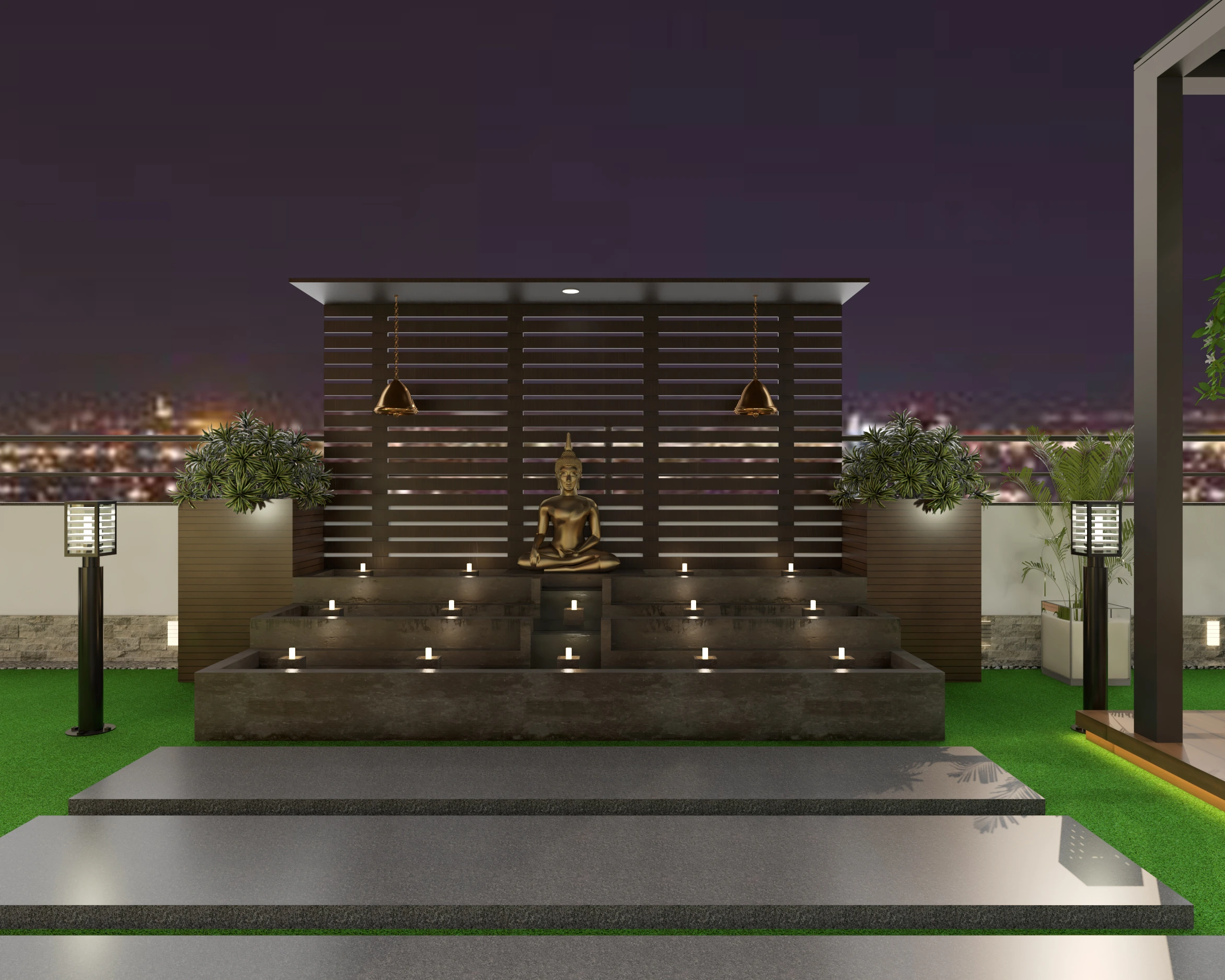 Luxury terrace design by the Best Interior Designers in Shimoga