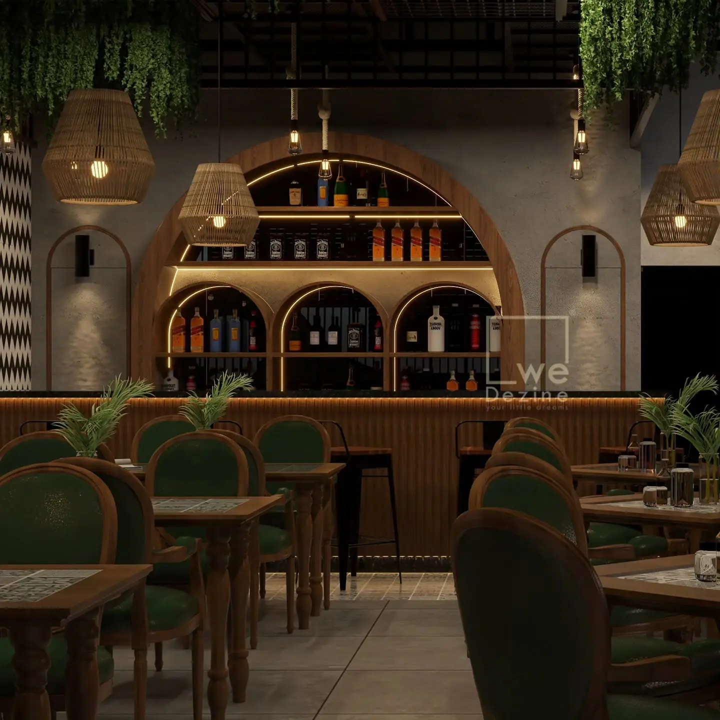 Modern restaurant interior by Interior Design Firms in Bangalore