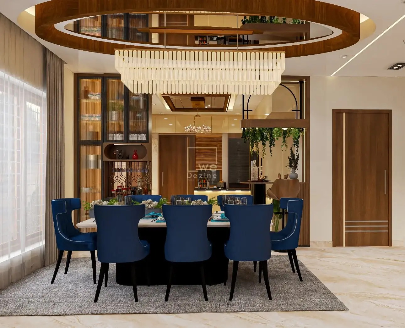 Elegant dining area by Interior Designers in Bangalore