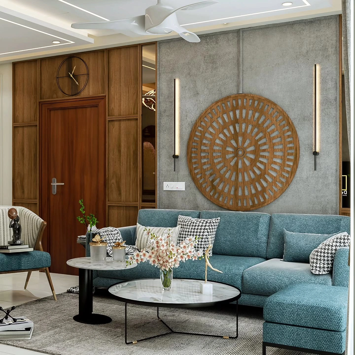Luxury living room design by Luxury Interior Designers in Bangalore