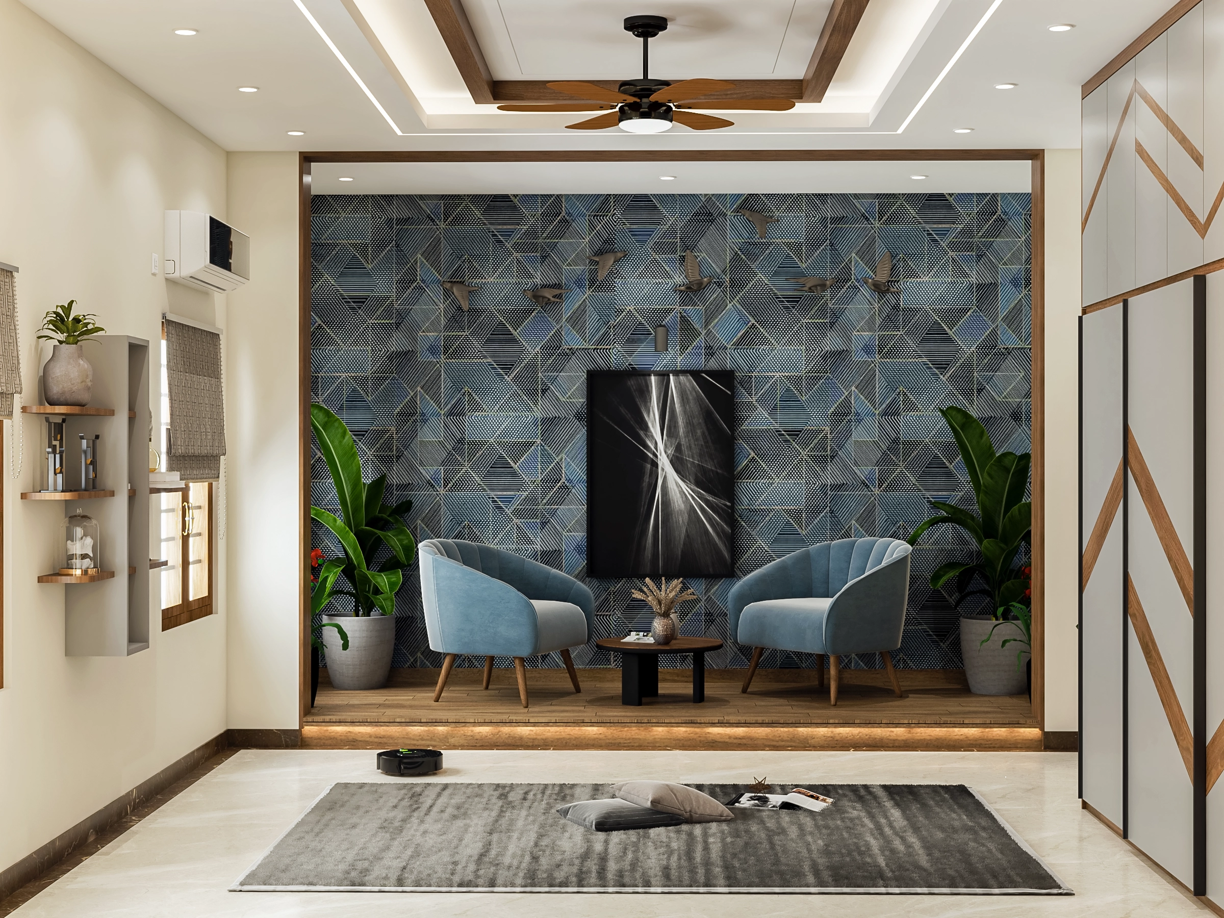 Elegant living room designed by the Best Home Interior Designers in Bangalore